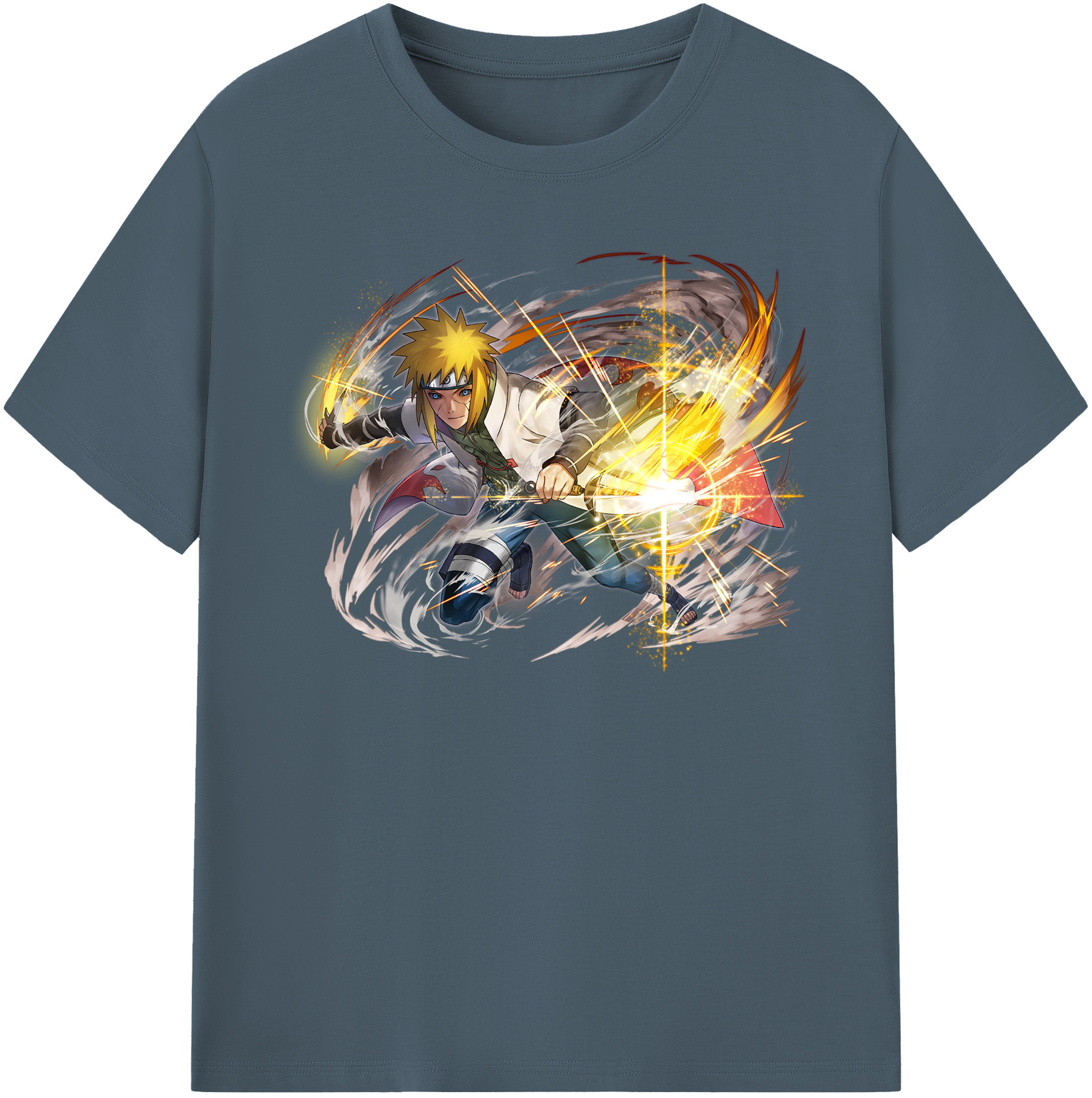 （画像用） NARUTO -ナルト- 波風 ミナト Namikaze Minato 綿100％半袖Tシャツ（フロントプリント）